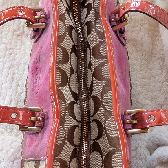 REHAB Vintage 2004 Coach Pink and Tan Signature Tote - Picture 9 of 16
